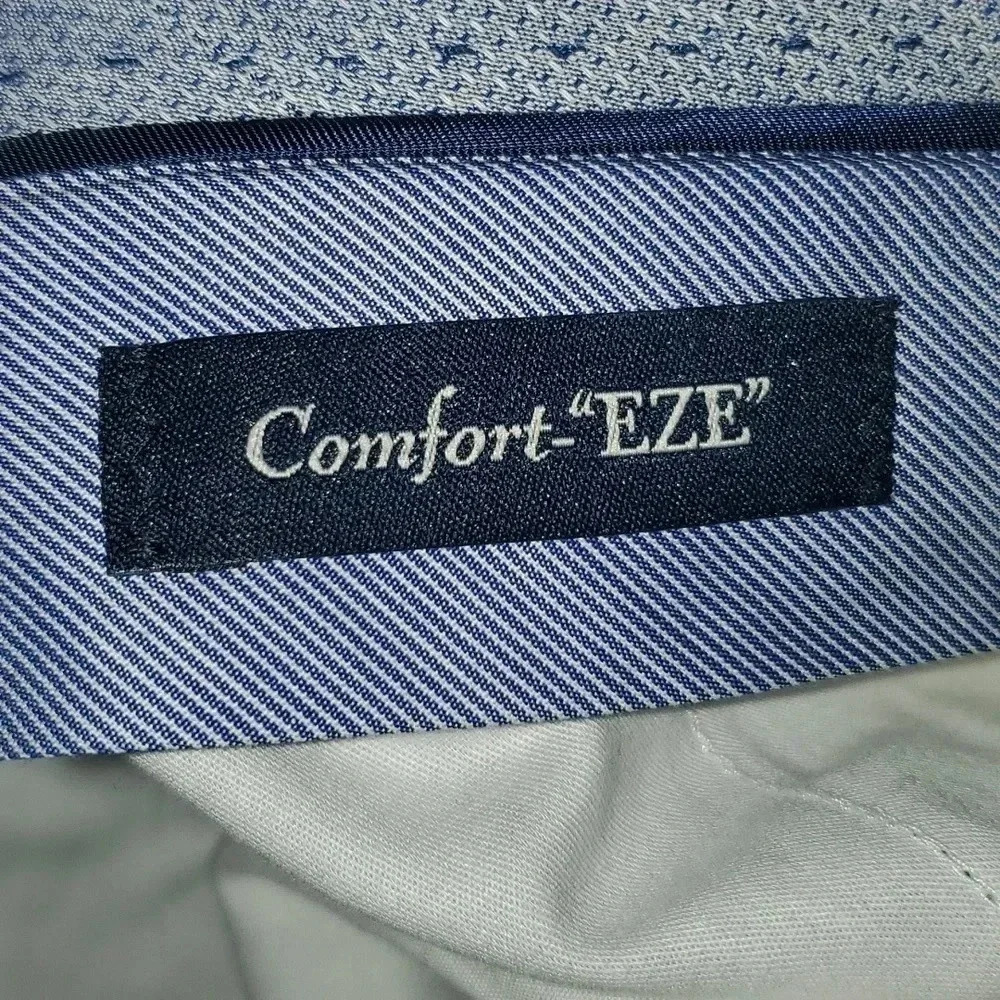 BALLIN CLASSIC Blue/Gray 90% Wool Flat Front Cuffed Dress Pants 38 - Picture 10 of 13